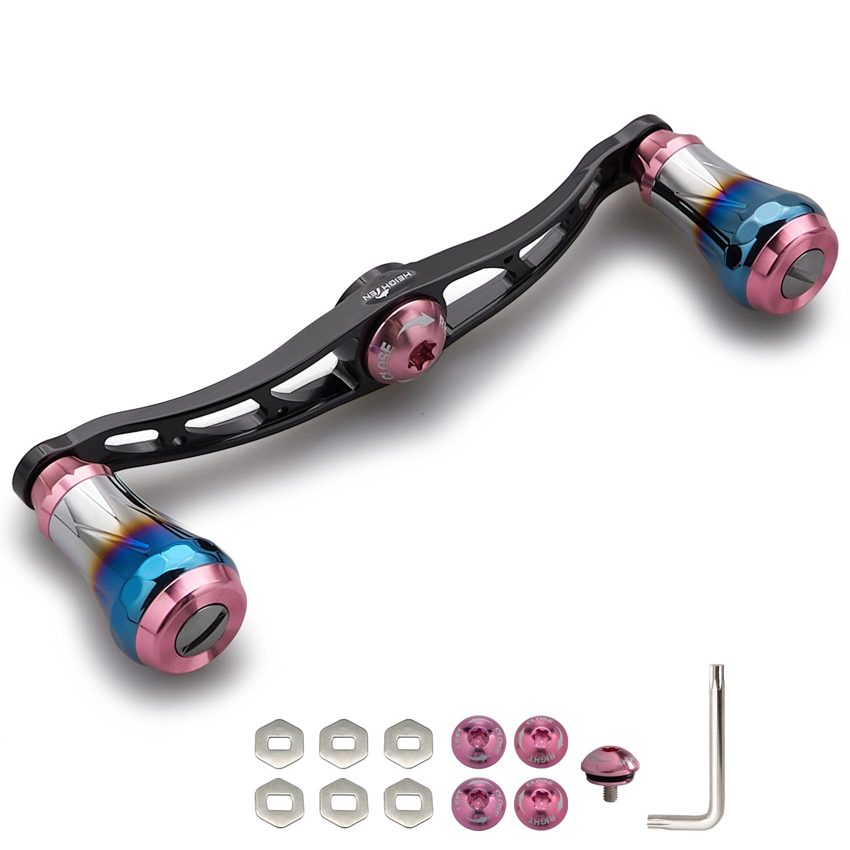 

HEIGHTEN Baitcasting Reel Handle for Abu Aviation Aluminum Aurora Series Black Sakura V2.0 90mm/105mm/115mm Shimano, Daiwa, Garcia, (V2.0-115mm - &