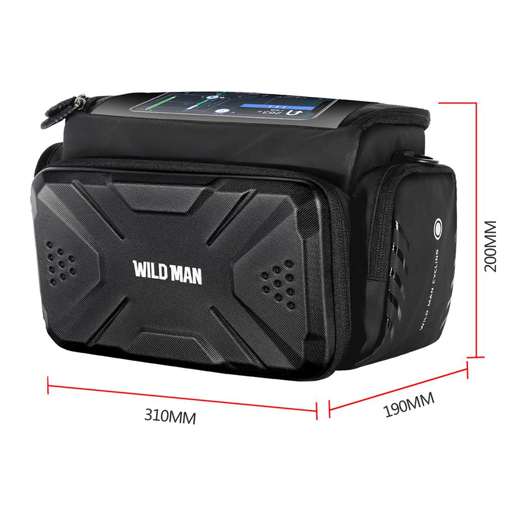 WILD MAN Waterproof Bicycle Bag Front Tube Frame Bike Handlebar Camera Pouch