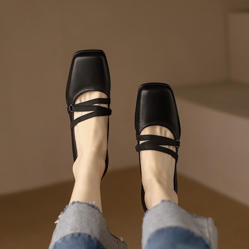 

Ретро туфли Мэри Джейн женские толстый каблук мягкая подошва средний каблук универсальные квадратный носок маленькие кожаные туфли весна неглубокий вырез одинарные туфли 39 коричневый