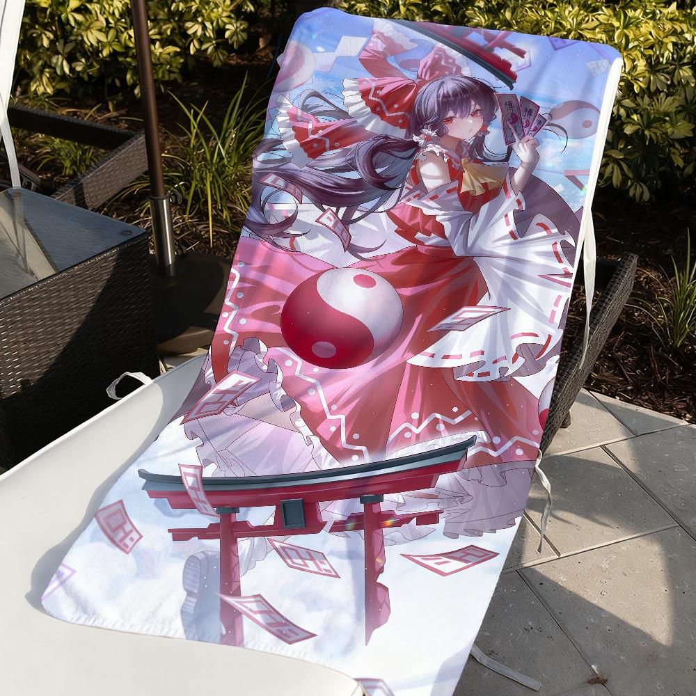 Game Reimu Hakurei T-Touhou P-Projects Towel Sports Quick Dry Travel Camping Gear Sandproof Soft Light Large Beach Towel