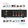 VU2 Digital Analog Dual VU Meter Audio Splitter Switcher Box with 4 Channels and Gain Adjustment