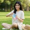 Ice Ball Cup with Lid And Straw, 2-in-1 Foldable Silicone Ice Maker And Drinking Cup, Portable Iced Beverage Cup for Travel And Outdoor Use