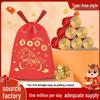 New Year Horse-Themed Red Drawstring Kitchen Garbage Bags - Tear-Resistant, Large Size for Home Use