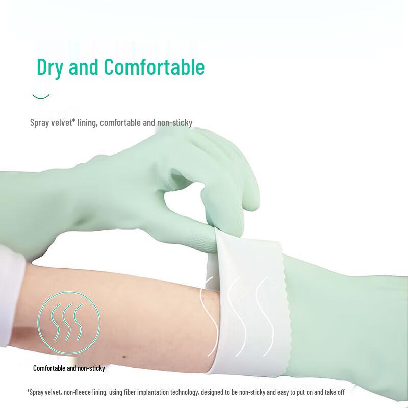 MIAOJIE Waterproof Anti-slip Household Cleaning Rubber Gloves