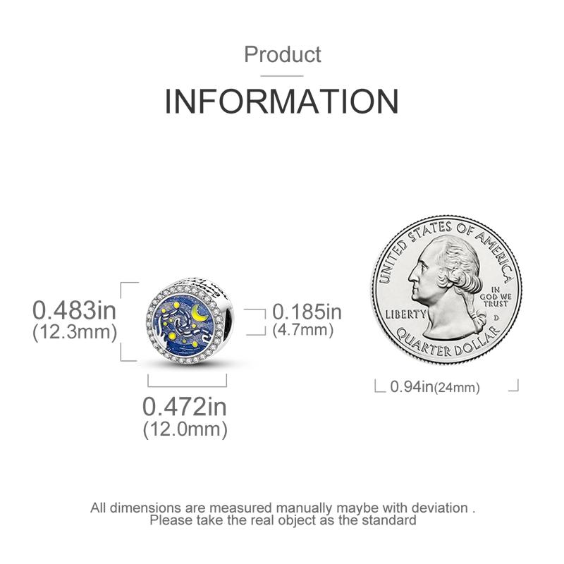 925 Silver Colorful Round CZ Zircon Charm Beads for Original Bracelet Pendant Jewelry Gift