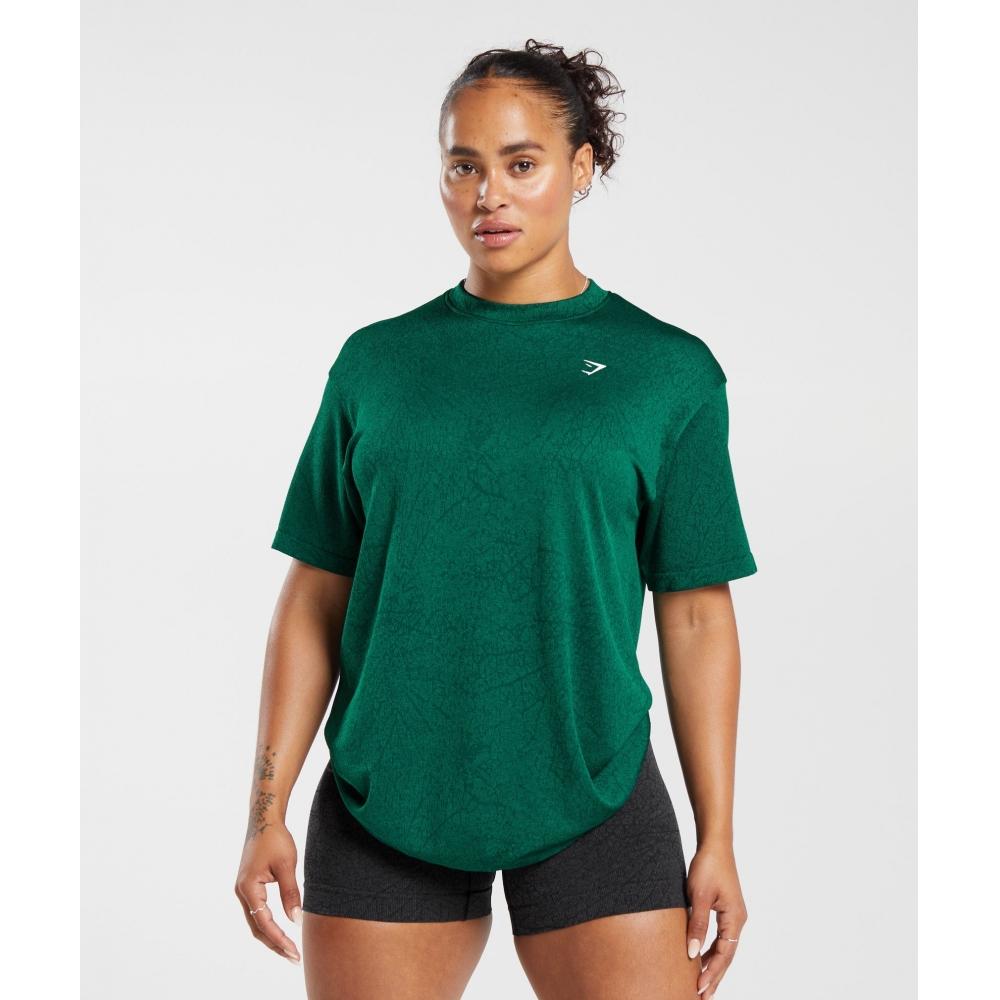 

GYMSHARK Adapt Pattern Seamless Loose Top Forest Green Rich Green B6A3A ECB4