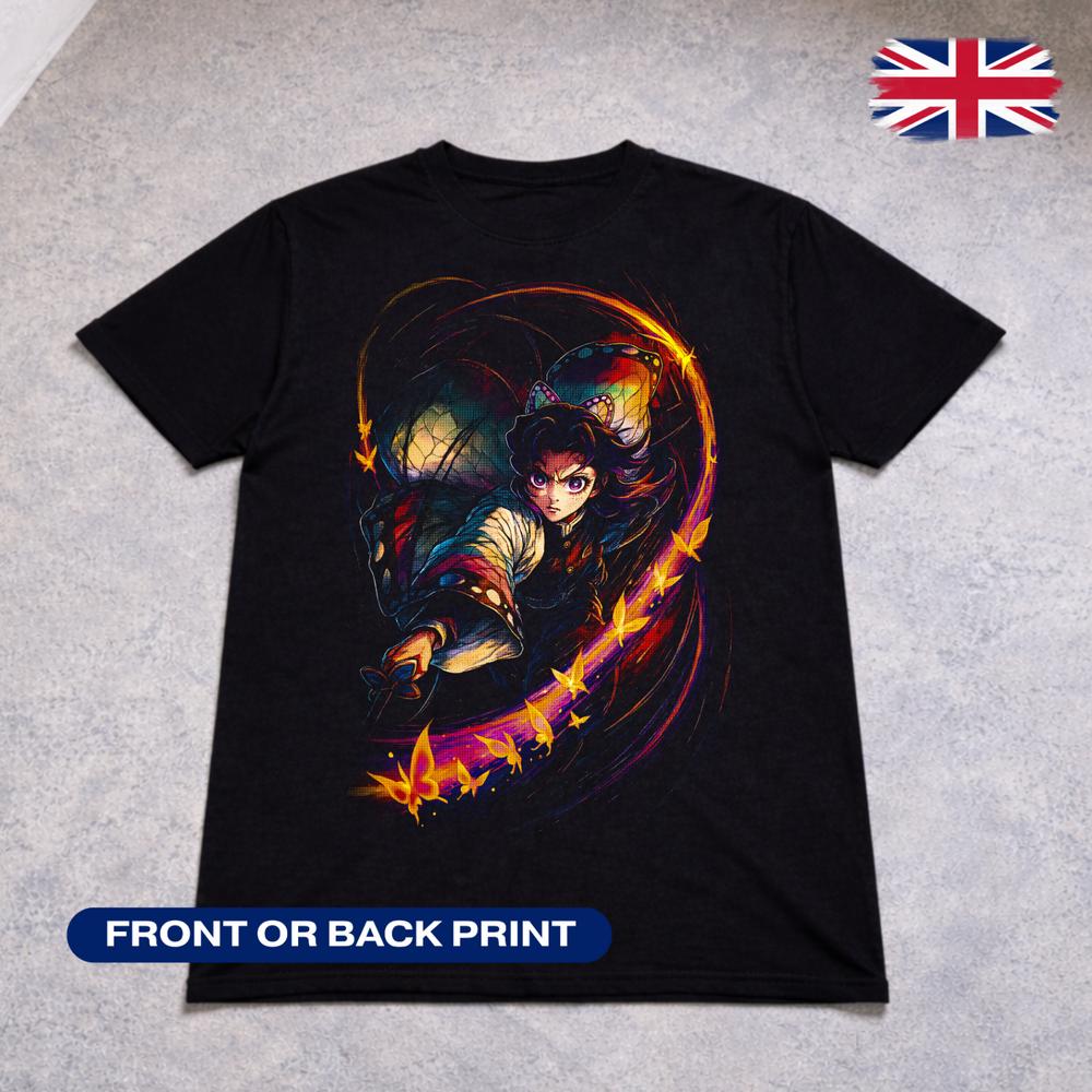 Demon Slayer Shinobu Kocho T Shirt Anime Butterfly Kimetsu No Yaiba Tee Kids 2XL