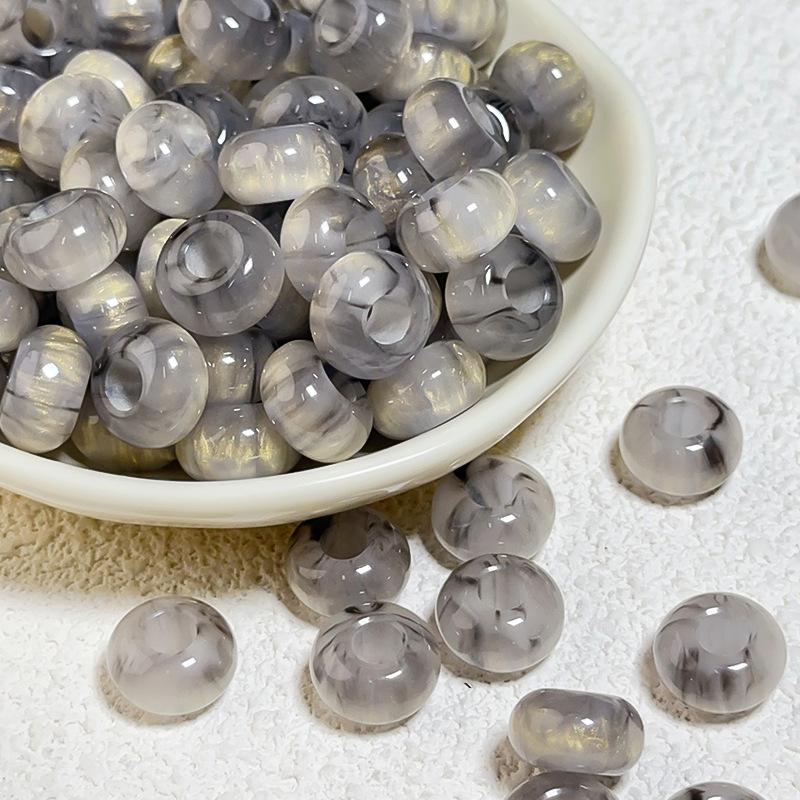 14x8mm Sparkle Resin Beads 10pcs Big Hole DIY Charms Halation Texture Earrings Bracelet Necklace Handicrafts for Jewelry Making