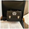 College style casual texture mailman 2025 retro new fashion one shoulder double shoulder crossbody portable small square bag woman
