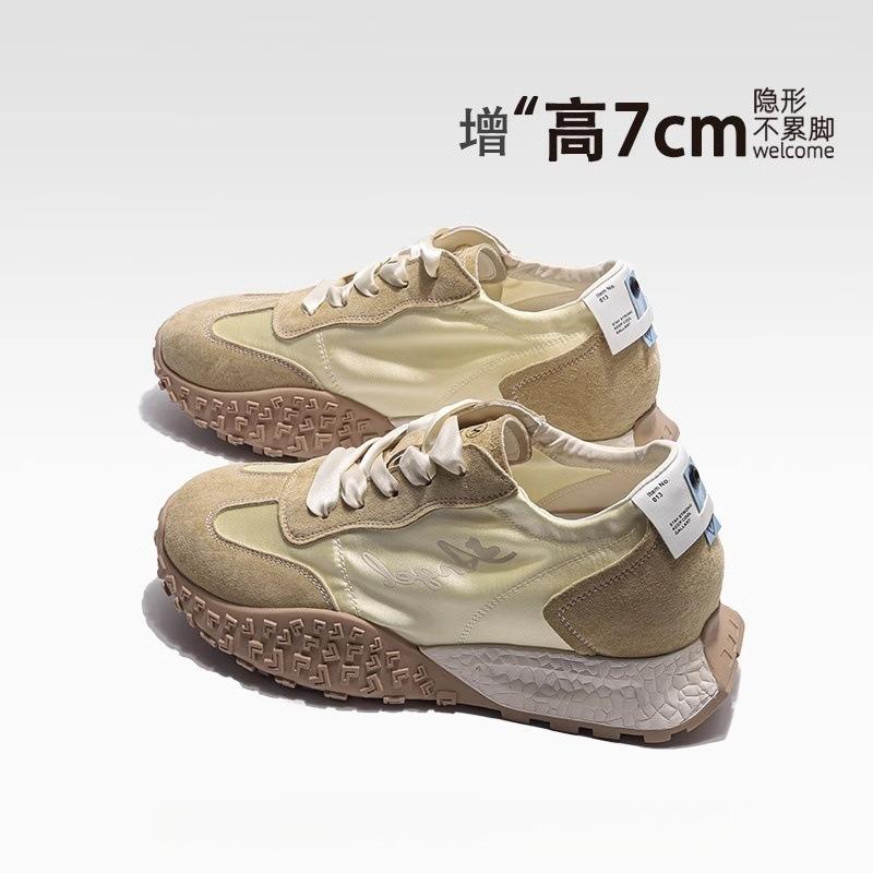 Thick-soled inner heightening satin women's new sports dad shoes casual heightening shoes