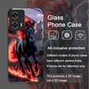 Creative Flame Black Horse Pattern Tempered Glass Phone Case for Motorola Moto G85 G84 G75 Edge 50 Fusion 40 Neo 30 Pro 5G Cover
