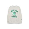 MLB New York Yankees Letter Pattern Printed Crewneck Sweatshirt Unisex sweatshirt Cream 3AMTV0131-50CRS