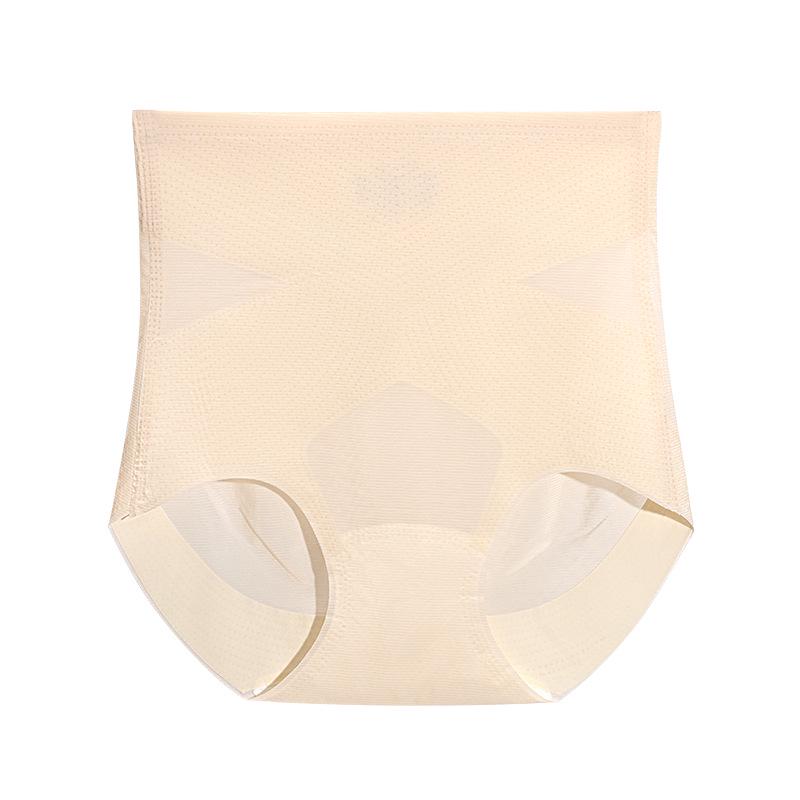 Ice Silk Seamless Women's High Waist Tummy Control Hip Lift Panties – Cool Feel, Thin, Plus Size, Postpartum Shaping.
