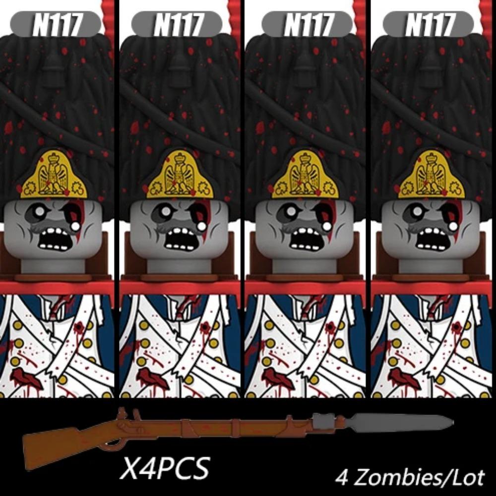 MOC Halloweenské Zombie Figurky Stavební Kostky Dvojitá Hlava Křivý Krk Příslušenství Kostky Hračky Dětský Dárek
