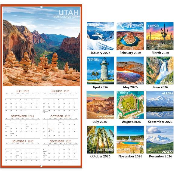 2026 Calendar, 2026 Monthly Square Wall Calendar with Thick Paper, January 2026 - December 2026, 12" x 24" (Open), 2026 Wall Calendar