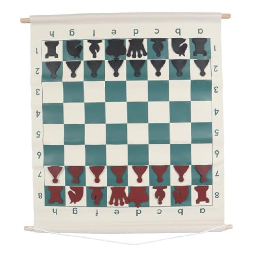 Przenośny Składany Zestaw Tablicy Demonstracyjnej do Szachów z 32 Szachowymi Figurami z Gniazdami dla Łatwej Nauki i Praktyki w Szkołach Szachowych Cl