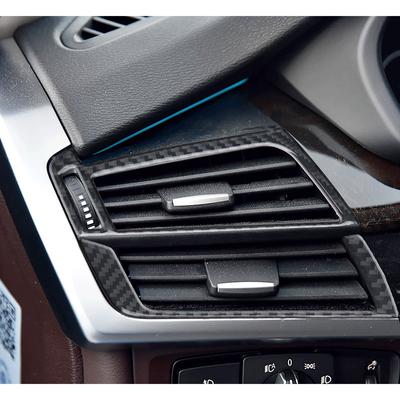 4 adet karbon Fiber araba iç merkezi kontrol klima çıkış krom çerçeve çıkartmalar oto aksesuarları BMW X5 F15 X6