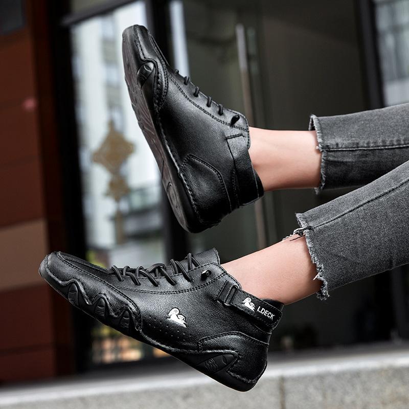Top Layer Leather Women's High-Top Plus Size Women's Shoes Autumn and Winter Ankle Boots Cotton-Padded Shoes