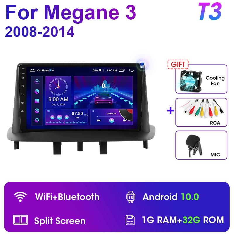 2 Din Android 11 Car Radio For Renault Megane 3 Fluence 2008 - 2014 Multimedia Video Player GPS 4G Carplay Auto Stereo Head Unit