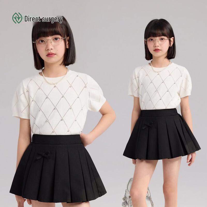 

Girls Rhinestone Cotton Round Neck T-Shirt 160