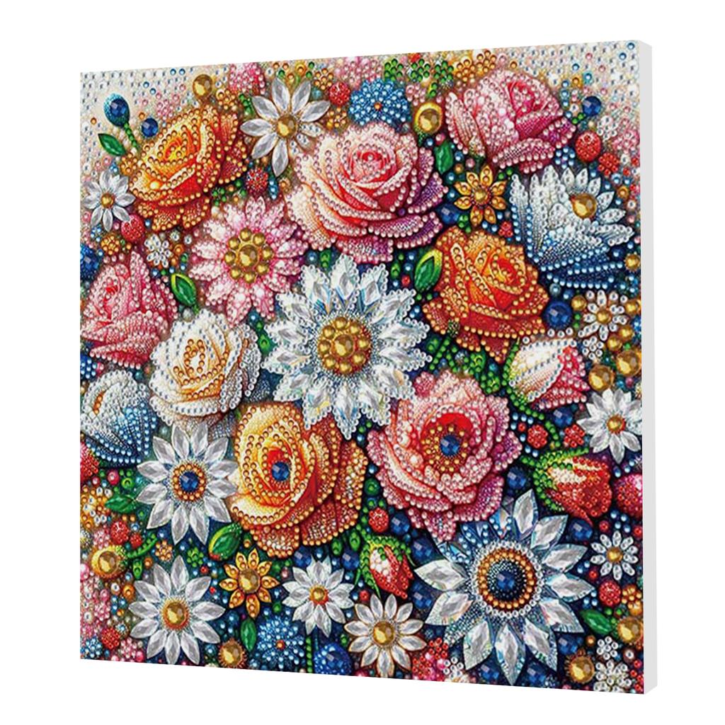DIY Special Shape Drill Art Craft Pearl Diamond Painting with Frame 25x25cm Pearl Art Painting Set for Adults Home Wall Decor