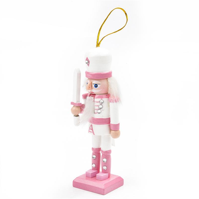 12 cm Nussknacker Miniaturen Rosa Serie Nussknacker Puppen Ornamente Desktop Dekoration Cartoons Walnüsse Soldaten Band Puppen