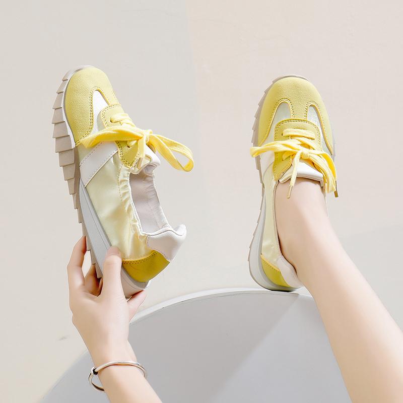 Fashion Women Sneakers Fashion Shoes Spring Trend Casual Flats Female DLSYXD Fashion Comfort White Vulcanized Platform Shoes for Women