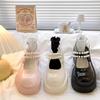 Versatile Bow Retro Round Head Pearl Single Shoes 2025 Summer New Thick Heel Mary Jane Small Leather Shoes Women