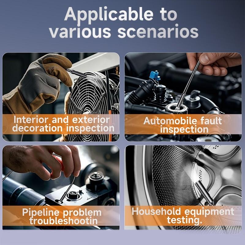4.3inch IPS Screen Industrial Endoscope Camera 8mm HD1080P 8 LED Light Pipe Car Repair Single Lens Inspection Borescope