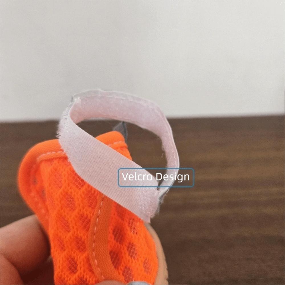 4PCS Breathable Puppy Foot Covers Reflective Pet Paw Protector Dog Mesh Shoes  Paw Protection