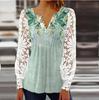 2023 Spring Women's Lace Long Sleeve T-shirt - European and American Fashion
