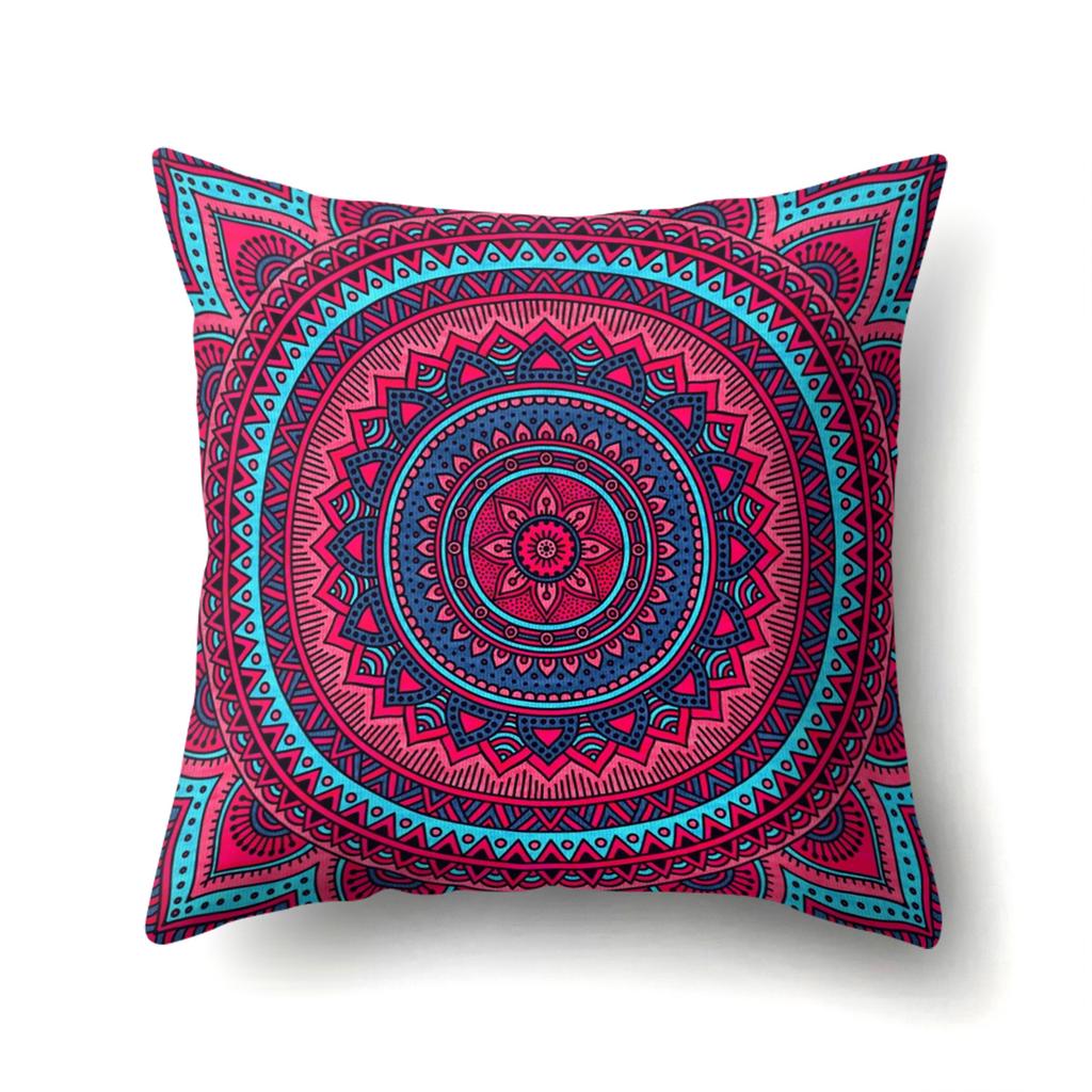 Polyester Pillowcase Boho Mandala Flower Texture Pillowcase Home Soft Decoration