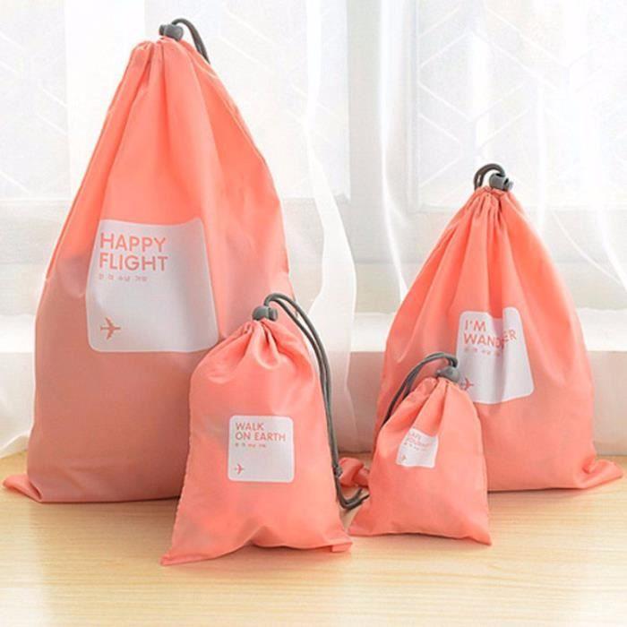 

Organisateurs de Valise - SHOP-STORY - Pack de 4 Étanches - Rose - Zippée - Mixte