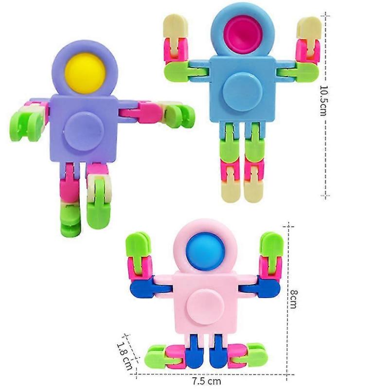 8pcs Pop Spinners, Sensory Fidget Toys Deformable Diy Chain Finger Spinners Stress Relief Birthday Gifts For Kids Adults