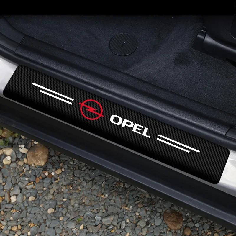 4pc Carbon Fiber Threshold Sticker for Cars Pedal Protection Sticker For Opel Astra J Insignia Astra G Corsa Mokka Vivaro Meriva