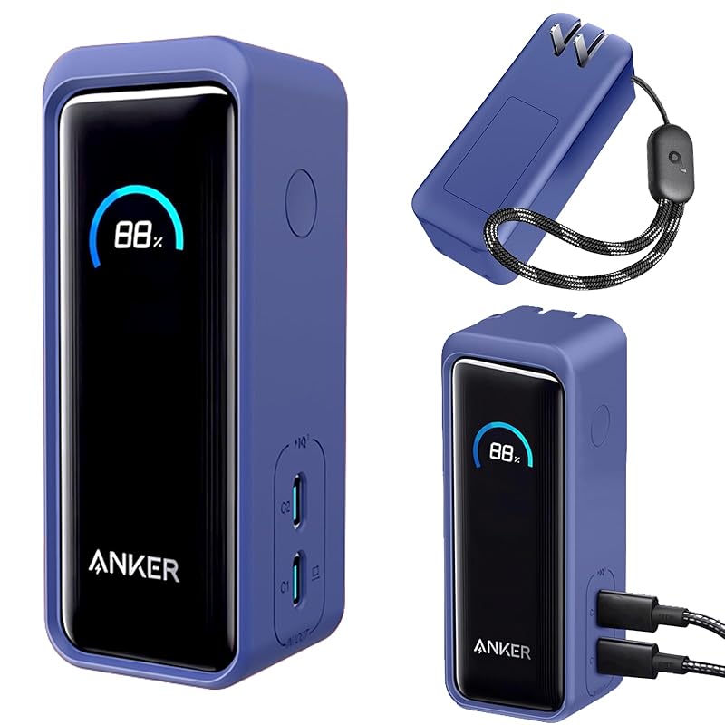 

For Anker Prime Power Bank (9600mAh, 65W, Fusion) for case cover [NOUKAJU] wireless earphones silicon protective case (with strap) Fall prevention