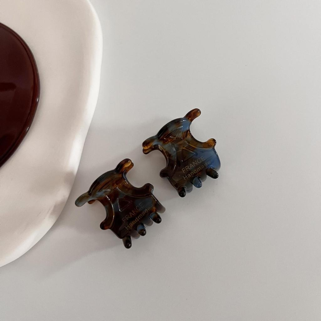 Elegant Gold Label Acetate Mini Hair Clip - Retro Style for Bangs