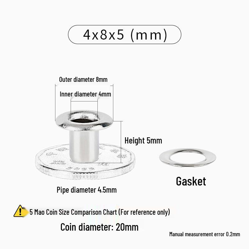 Утолщенная металлическая люверс-заклепка для брезента и тента
