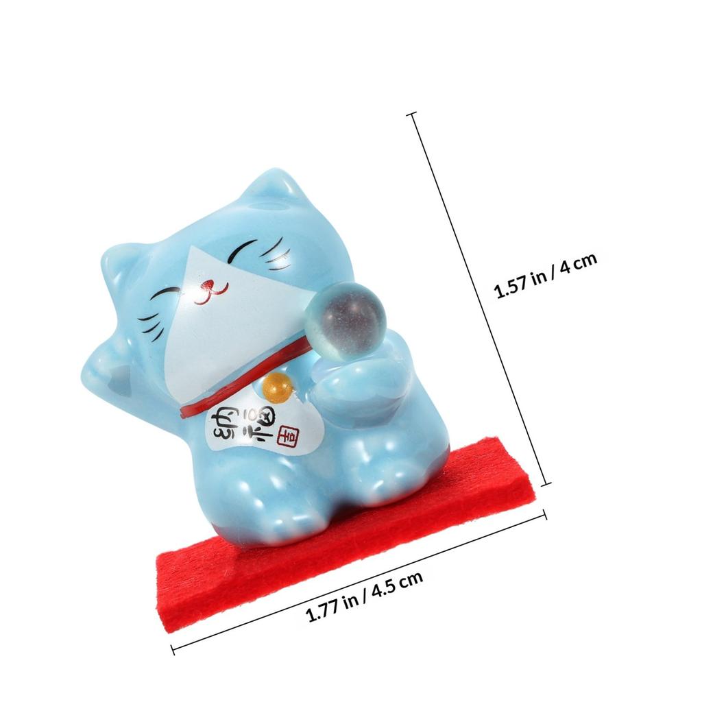 2pcs Smooth For Home Car Office Decor Desktop Ceramic Cat Decoration Craft Miniature Cat Ornament