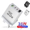 Intelligentes Multi-Port-Ladegerät mit 1 USB- und 2 Typ-C-Anschlüssen, Digitalanzeige