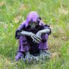 Spooky Skeleton Carrying Bell Ornaments Purple Clothed Resin Festival Ornaments  Ghost Festival