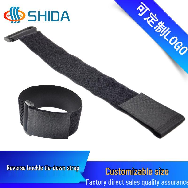 Stada Černé samolepicí suché zipy na kabely pro organizaci a skladování datových kabelů