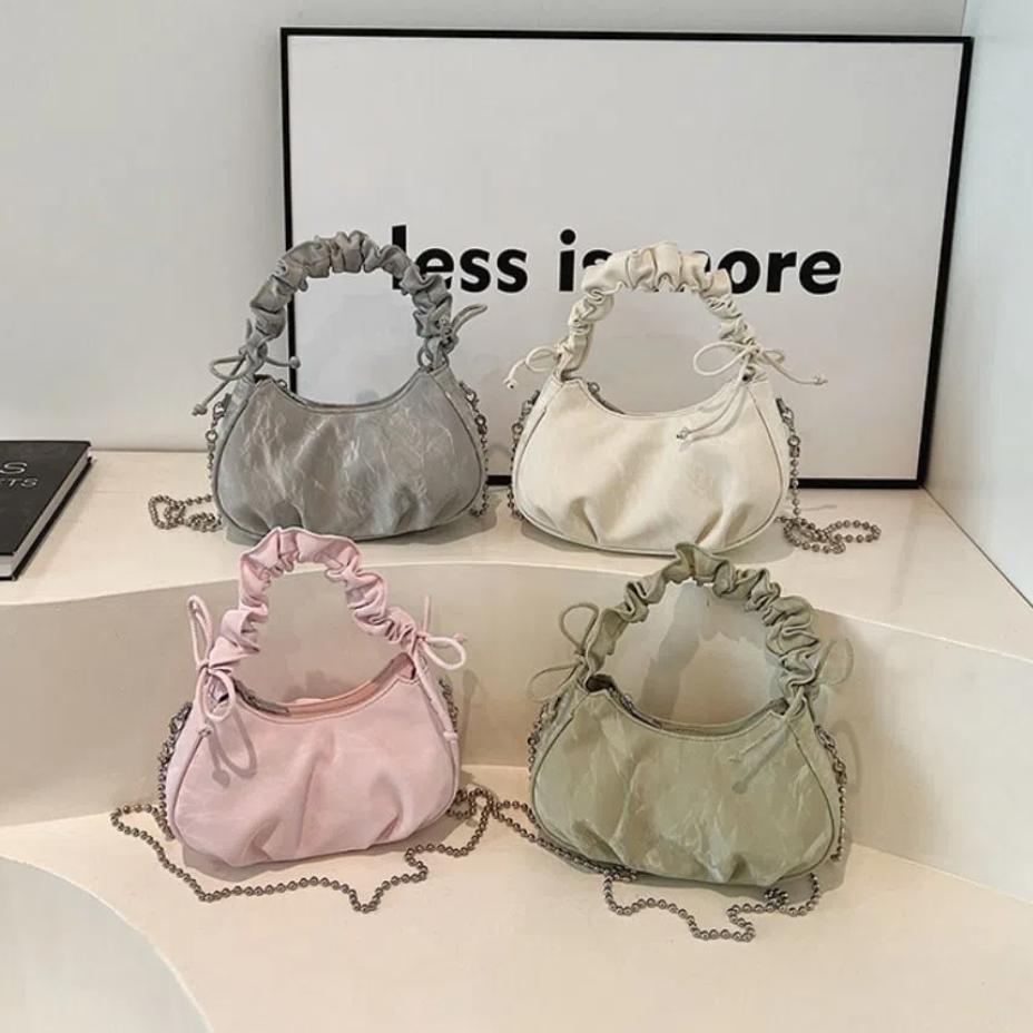 New Design Y2k Shoulder Bag Korean Style Crossbody Handbags Casual Pleated Underarm Bags  Ladies