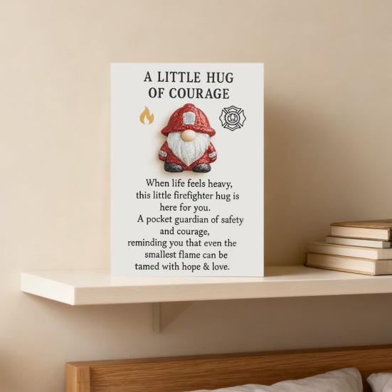 Yousheng Firefighter Pocket Guardian Mini Firefighter Pocket Hug Token A Little Hug of Courage Keepsake Inspirational Gift for Firefighters