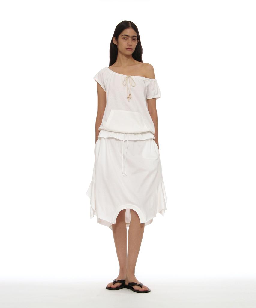 Partimento Woman Reverse T-Shirt Midi Skirt_White