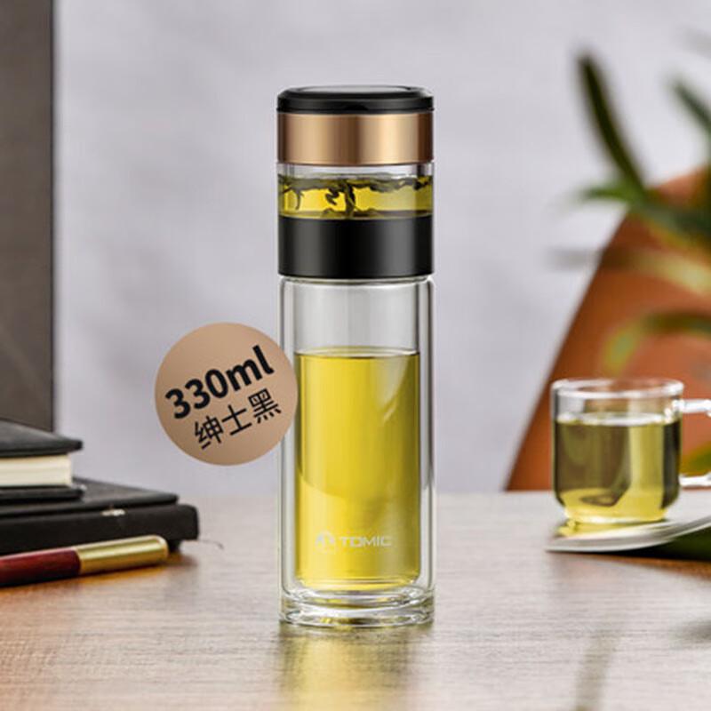 Temec Portable Double-Wall Glass Tea Infuser Bottle