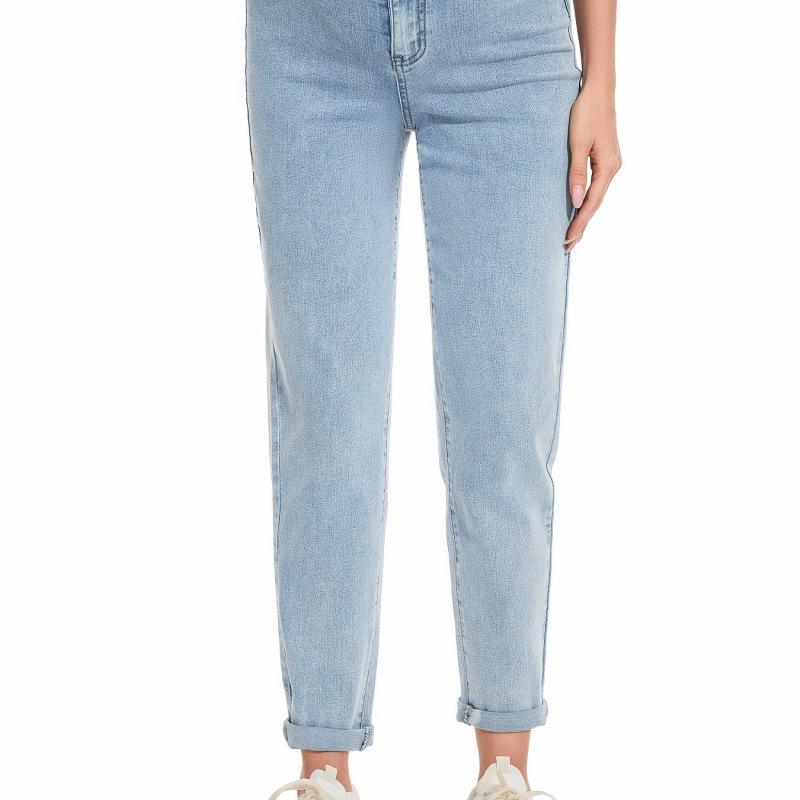 Low-Waisted Maternity Jeans - Y82071 European & American Trend S светло-синий