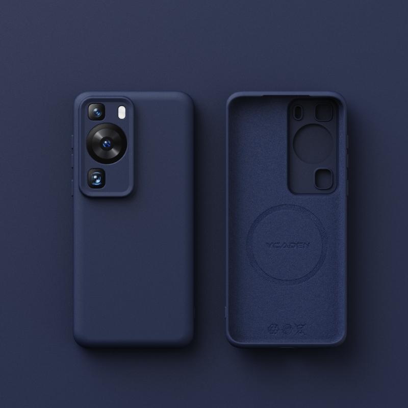 

Для беспроводной зарядки Magsafe Мягкий жидкий силиконовый чехол для телефона для Huawei P60 P50 P40 Pro Магнитный тонкий защитный чехол For P40 Pro темно-синий