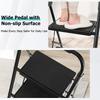 3-Step Folding Ladder Portable Stool Ladders Metal Heavy-Duty Stepladder 150kg Load Household w/Anti-Slip Pedal Handle Black