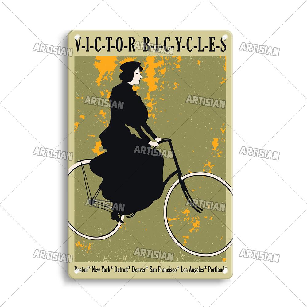 Artisian Cycling Metal Sign Bicycle Riding Tin Plaque Bike Decorative Poster Wall Decor Garage Bar Pub Club Hotel Cafe Kitchen